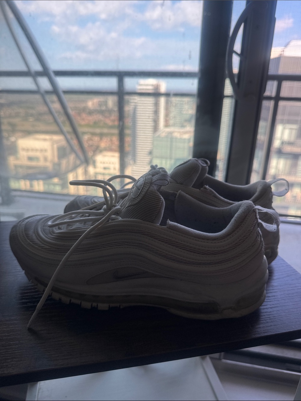 Nike White/Tan Air Max 97 Sneakers